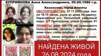 Тоғыз айдан кейін тірі табылды: Алматы қаласы 37 жасар тұрғыны үйіне оралды